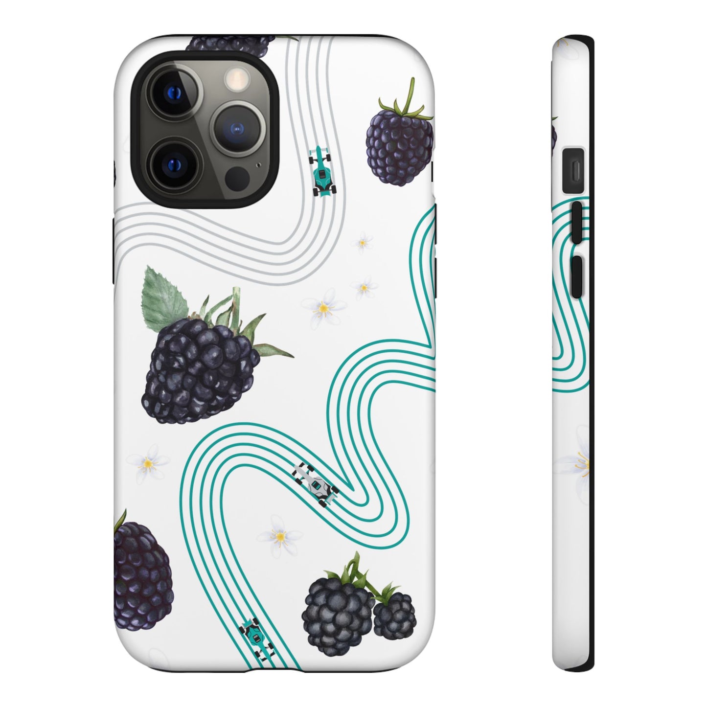 F1 Mercedes and Blackberries Phone Case , Trendy F1 Gift, Formula 1 Gift, Cute Fruit F1 Phone Case, Unique Phone Case
