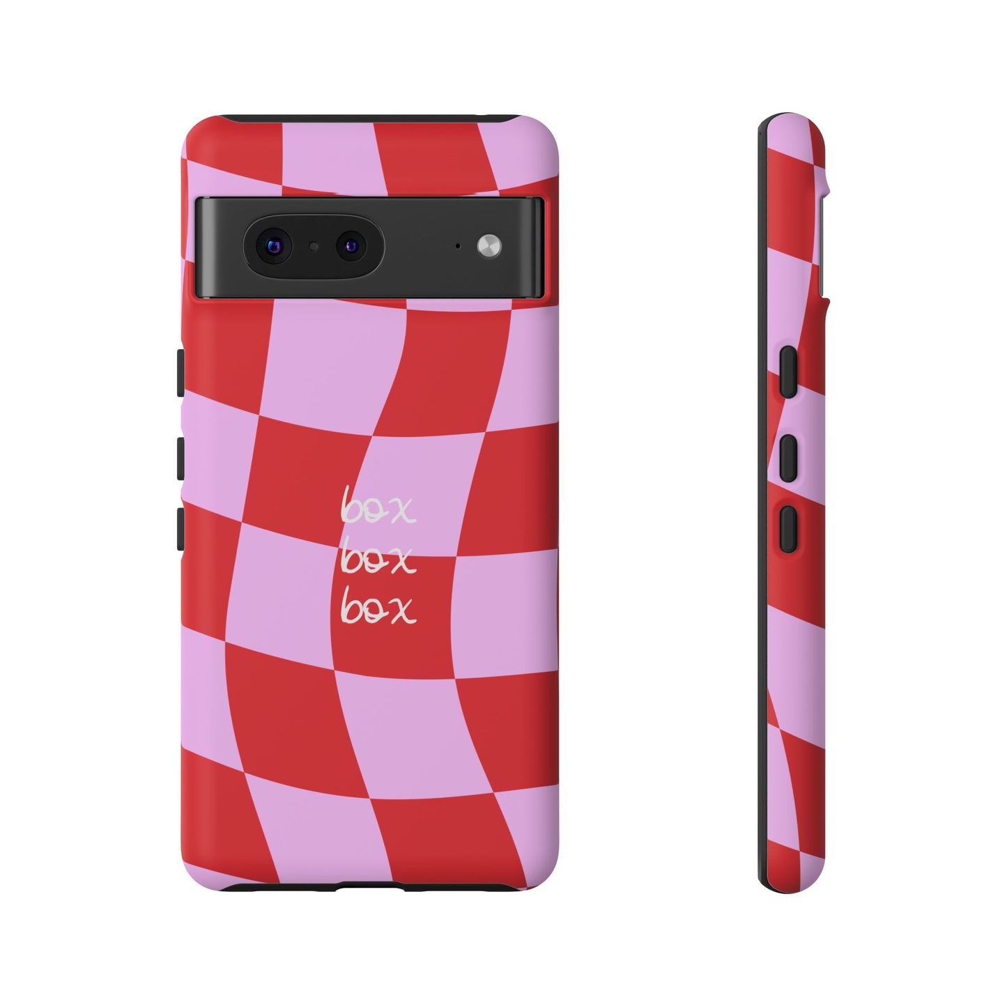 Pink and Red Checkered F1 Phone Case, Box Box Box F1 Phone Case
