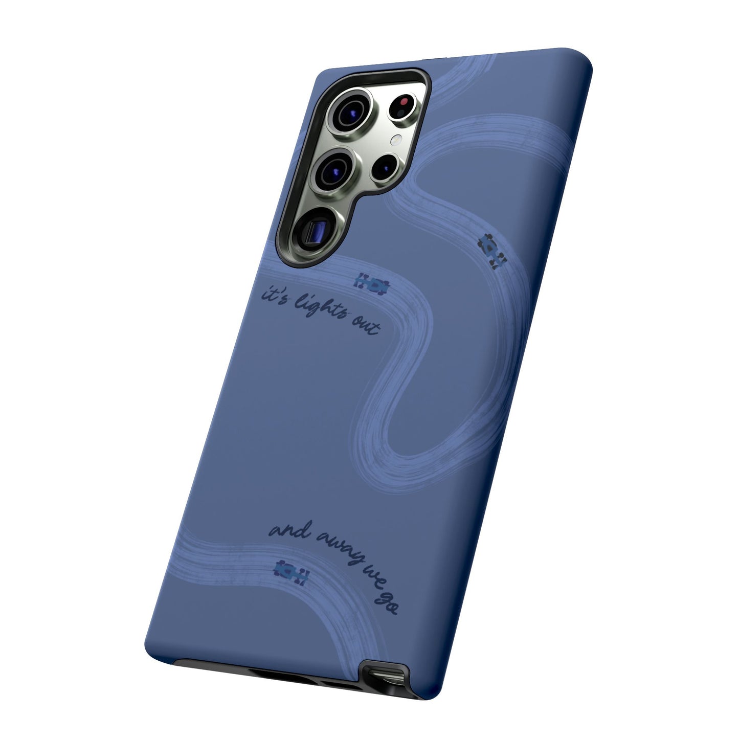 F1 Phone Case Monochrome Dark Blue Painted "its lights out and away we go", Trendy F1 Gift, Formula 1 Gift, Cute F1 Phone Case, Phone Case