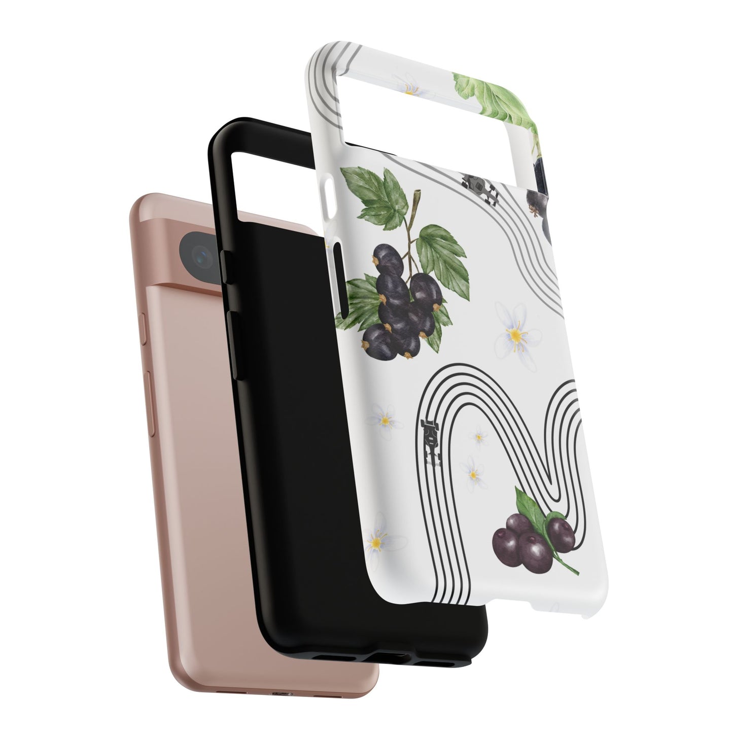 F1 Cadillac and Black Currants Phone Case, Trendy F1 Gift, Formula 1 Gift, Cute Fruit F1 Phone Case, Unique Phone Case