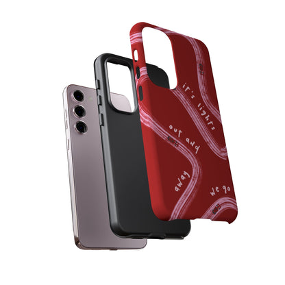 Red and Pink Lights Out F1 Phone Case Design, Trendy F1 Gift, Formula 1 Gift, Cute F1 Phone Case, Unique Formula One Phone Case