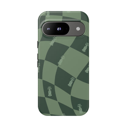F1 Phone Case Green Checkerboard Design, Trendy F1 Gift, Formula 1 Gift, Cute F1 Phone Case, Unique Formula One Phone Case
