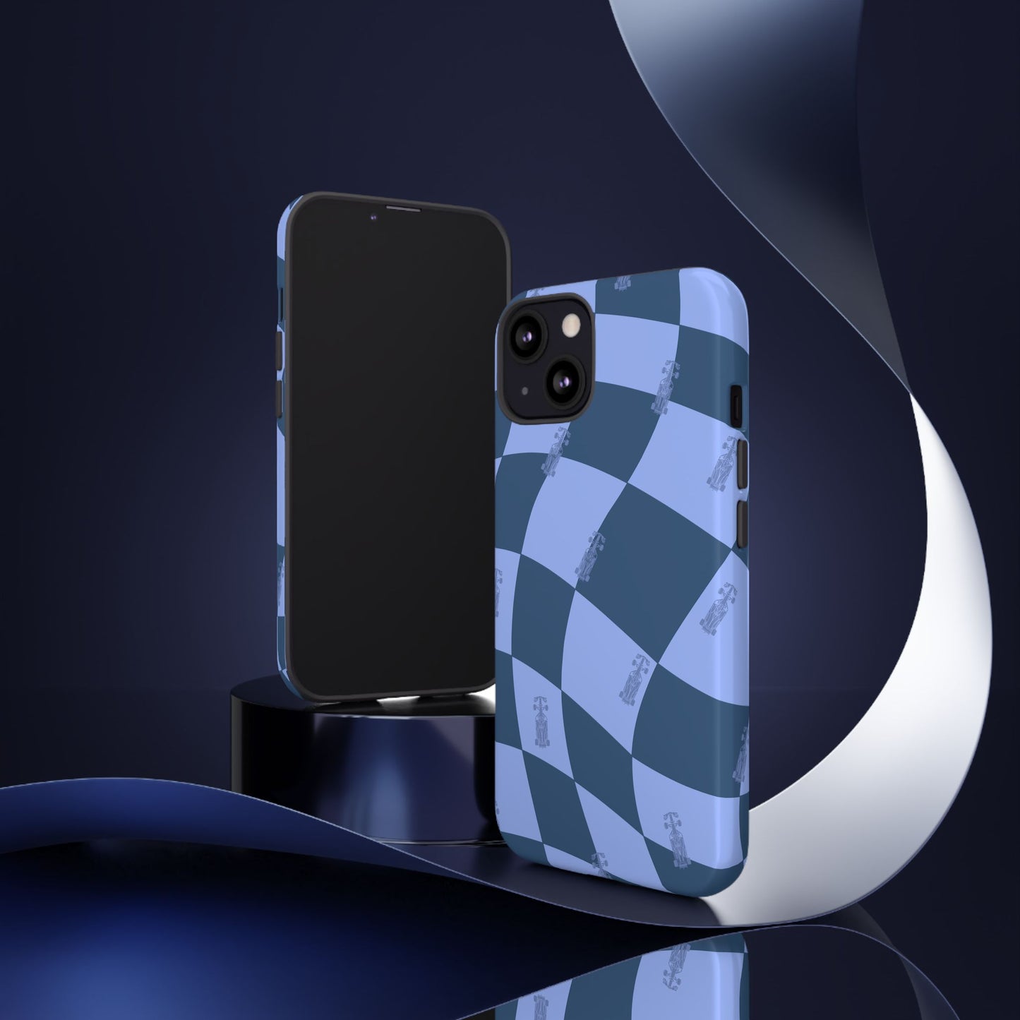 F1 Phone Case Blue Checkerboard Design, Trendy F1 Gift, Formula 1 Gift, Cute F1 Phone Case, Unique Formula One Phone Case
