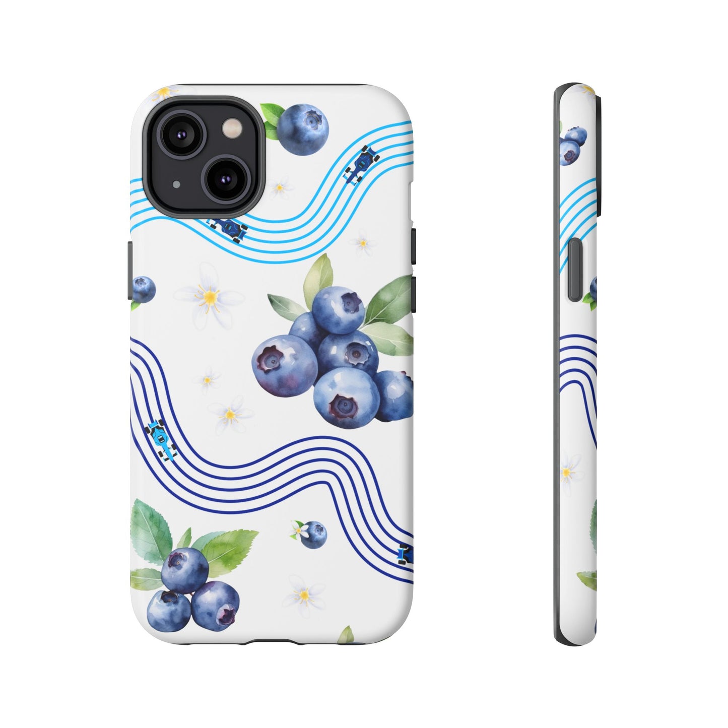 F1 Williams and Blueberries Phone Case, Trendy F1 Gift, Formula 1 Gift, Cute Fruit F1 Phone Case, Unique Phone Case