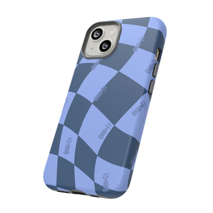 F1 Phone Case Blue Checkerboard Design, Trendy F1 Gift, Formula 1 Gift, Cute F1 Phone Case, Unique Formula One Phone Case