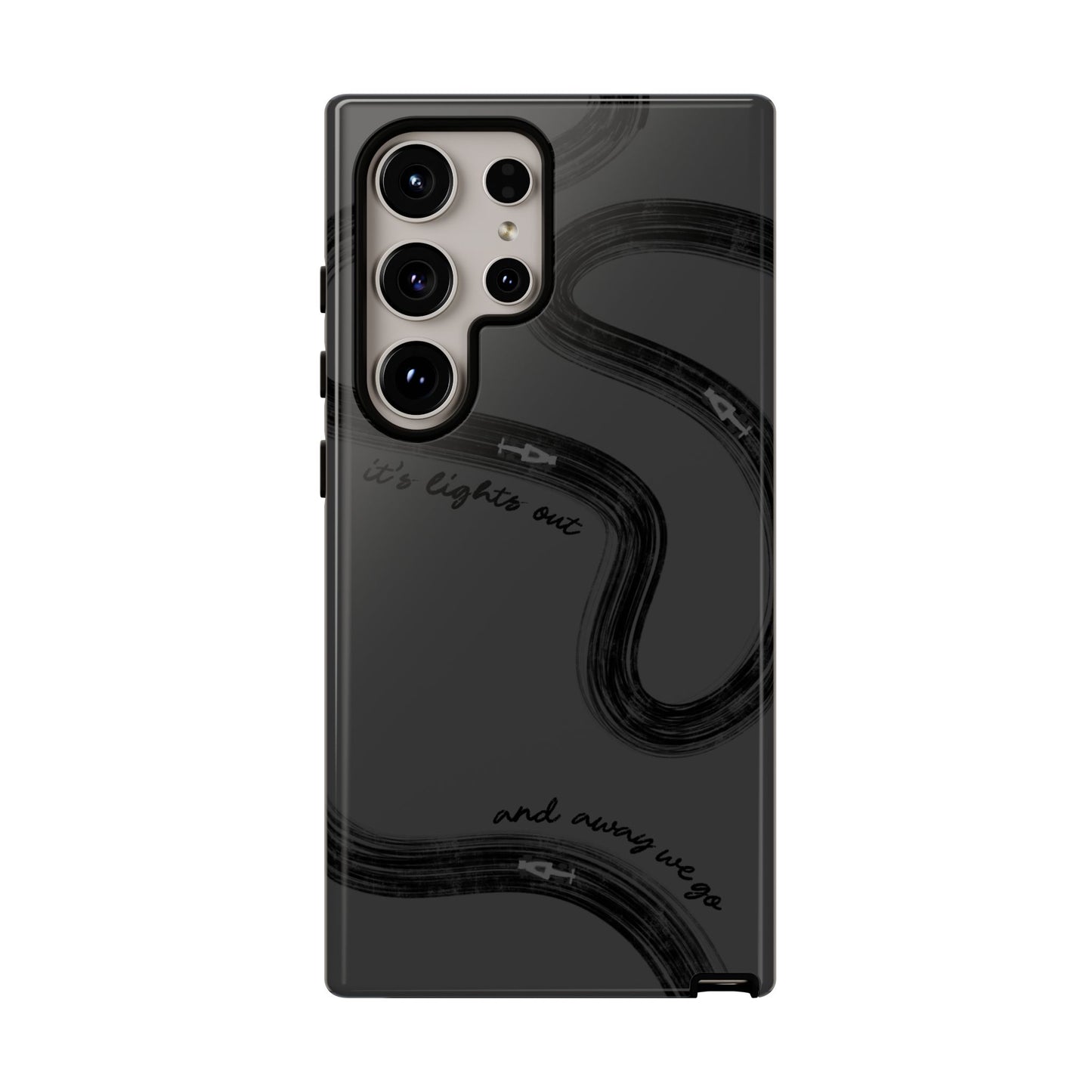 F1 Phone Case Monochrome Black Painted "its lights out and away we go", Trendy F1 Gift, Formula 1 Gift, Cute F1 Phone Case, Phone Case