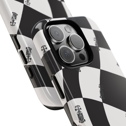 F1 Phone Case Black and White Checkered Design, Trendy F1 Gift, Formula 1 Gift, Cute F1 Phone Case, Unique Formula One Phone Case