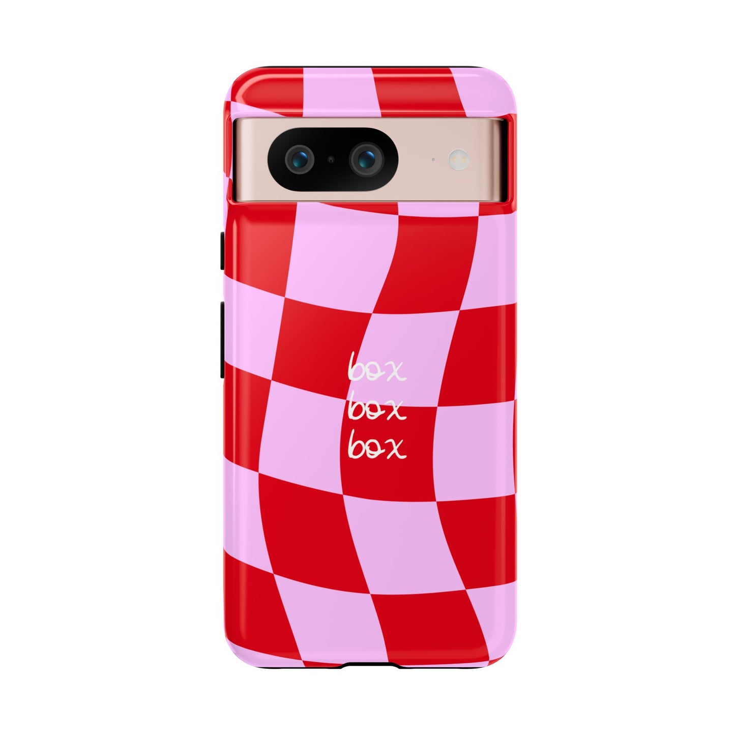 Pink and Red Checkered F1 Phone Case, Box Box Box F1 Phone Case