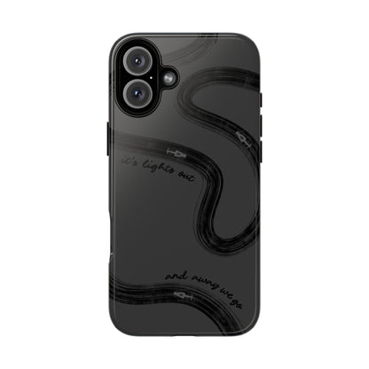 F1 Phone Case Monochrome Black Painted "its lights out and away we go", Trendy F1 Gift, Formula 1 Gift, Cute F1 Phone Case, Phone Case