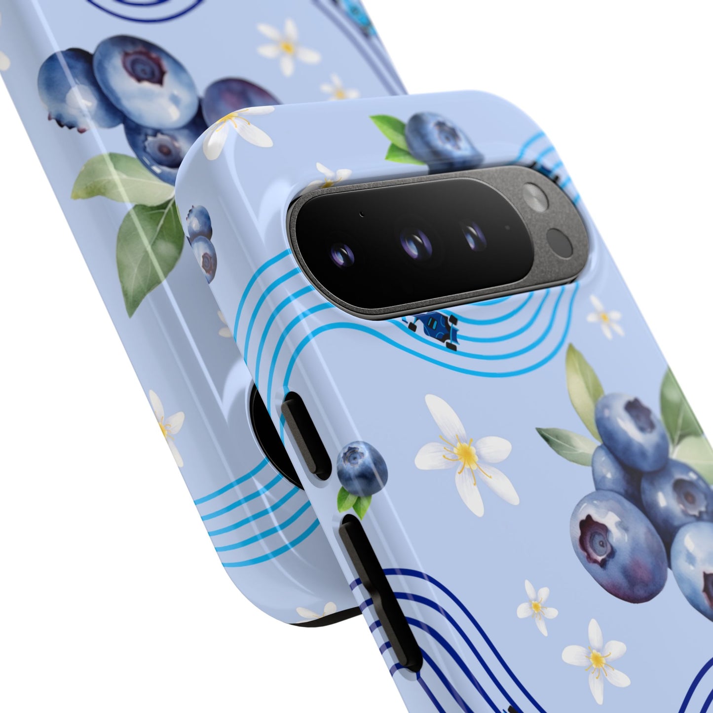 Blue F1 Williams and Blueberries Phone Case, Trendy F1 Gift, Formula 1 Gift, Cute Fruit F1 Phone Case, Unique Phone Case