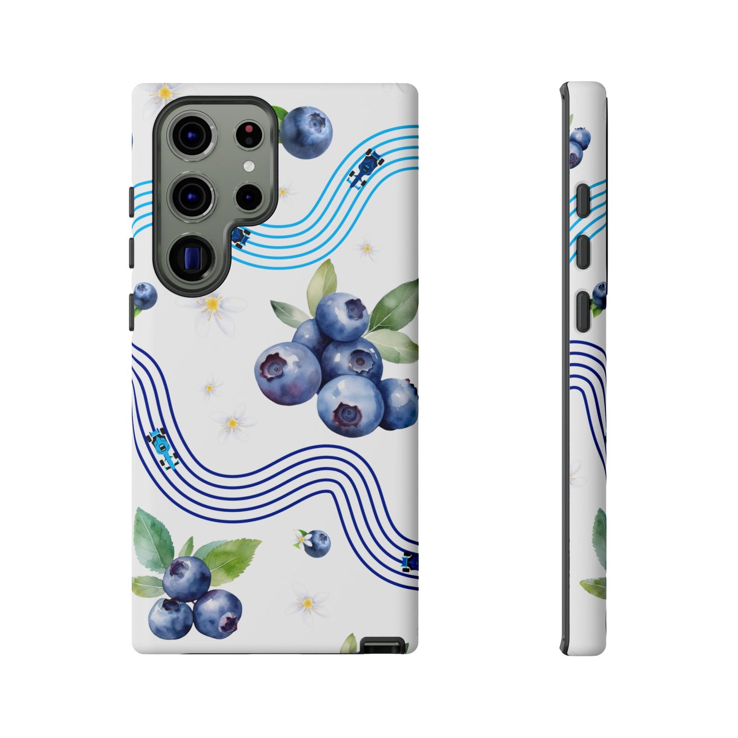 F1 Williams and Blueberries Phone Case, Trendy F1 Gift, Formula 1 Gift, Cute Fruit F1 Phone Case, Unique Phone Case