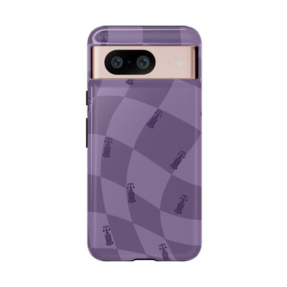 F1 Phone Case Purple Checkered Design, Trendy F1 Gift, Formula 1 Gift, Cute F1 Phone Case, Unique Formula One Phone Case