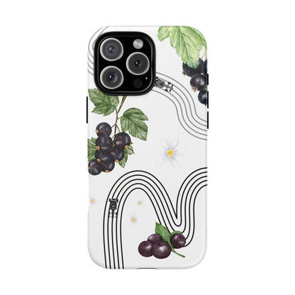 F1 Cadillac and Black Currants Phone Case, Trendy F1 Gift, Formula 1 Gift, Cute Fruit F1 Phone Case, Unique Phone Case