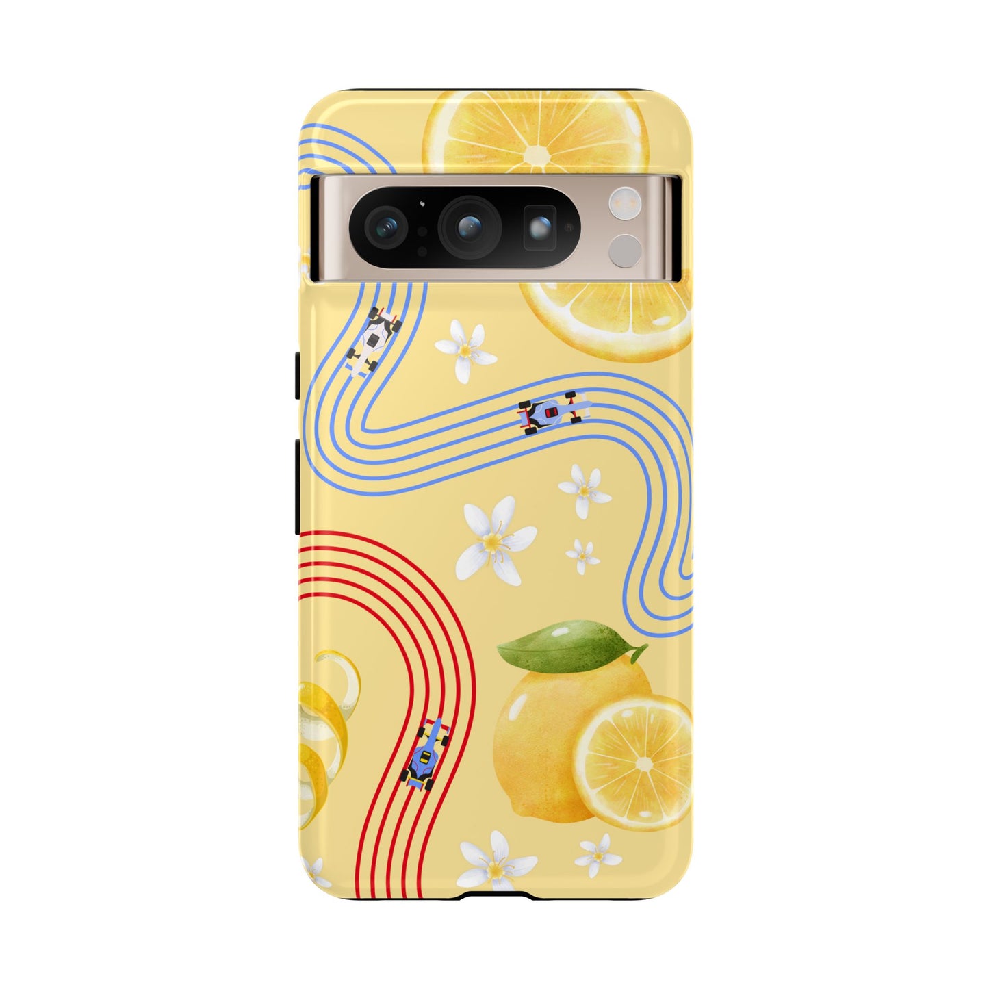 Yellow F1 Racing Bulls and Lemons Phone Case, Trendy F1 Gift, Formula 1 Gift, Cute Fruit F1 Phone Case, Unique Phone Case