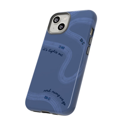 F1 Phone Case Monochrome Dark Blue Painted "its lights out and away we go", Trendy F1 Gift, Formula 1 Gift, Cute F1 Phone Case, Phone Case