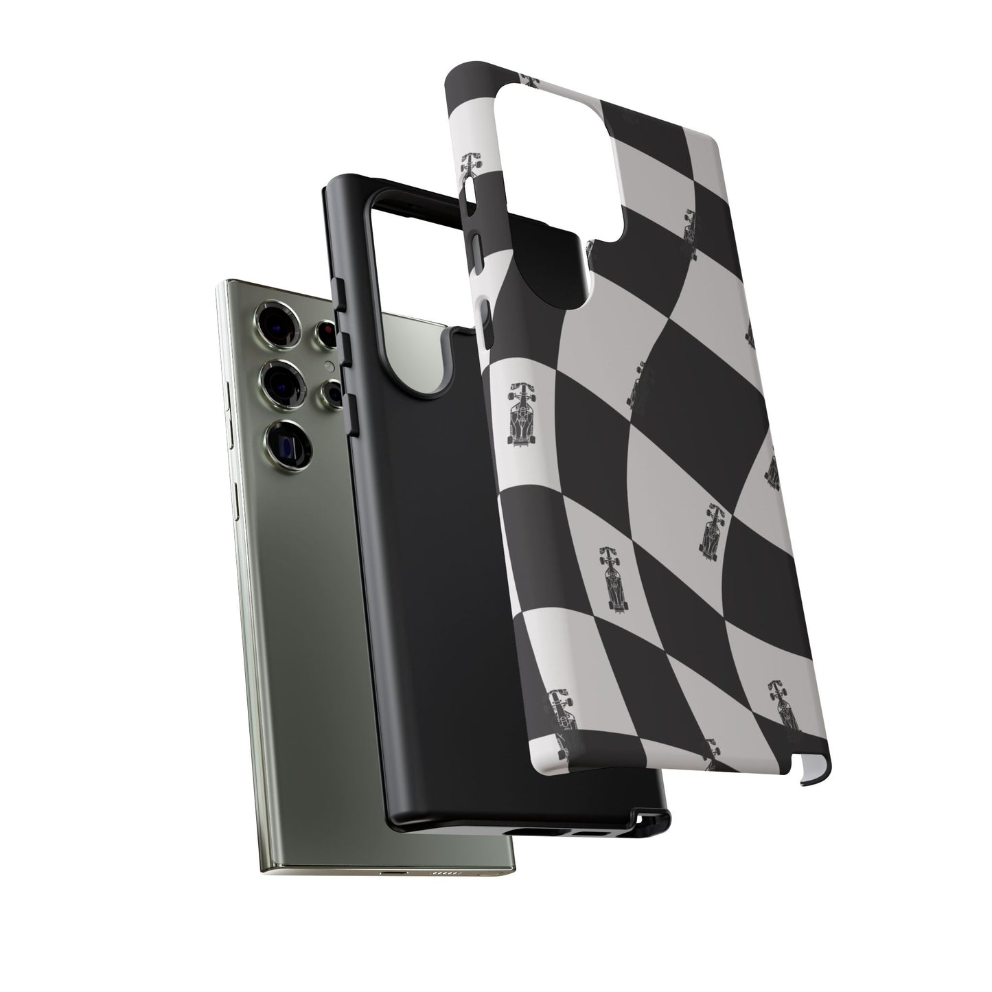 F1 Phone Case Black and White Checkered Design, Trendy F1 Gift, Formula 1 Gift, Cute F1 Phone Case, Unique Formula One Phone Case