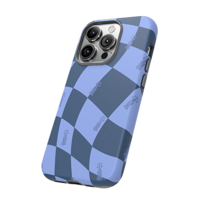 F1 Phone Case Blue Checkerboard Design, Trendy F1 Gift, Formula 1 Gift, Cute F1 Phone Case, Unique Formula One Phone Case