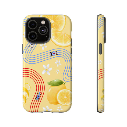 Yellow F1 Racing Bulls and Lemons Phone Case, Trendy F1 Gift, Formula 1 Gift, Cute Fruit F1 Phone Case, Unique Phone Case