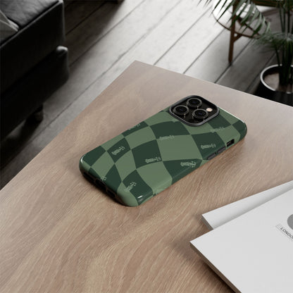 F1 Phone Case Green Checkerboard Design, Trendy F1 Gift, Formula 1 Gift, Cute F1 Phone Case, Unique Formula One Phone Case