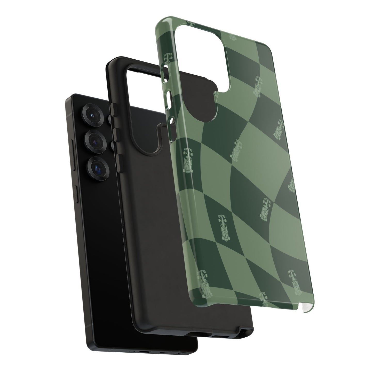 F1 Phone Case Green Checkerboard Design, Trendy F1 Gift, Formula 1 Gift, Cute F1 Phone Case, Unique Formula One Phone Case