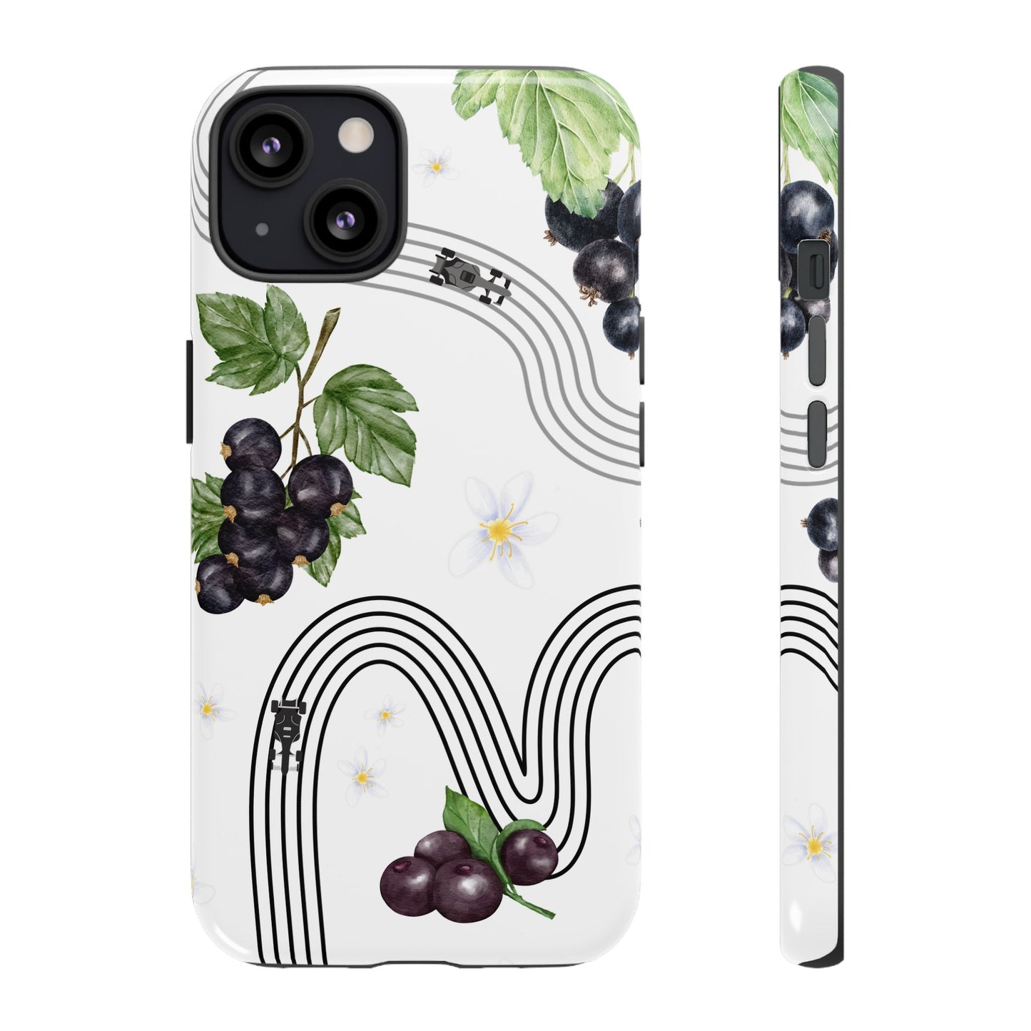 F1 Cadillac and Black Currants Phone Case, Trendy F1 Gift, Formula 1 Gift, Cute Fruit F1 Phone Case, Unique Phone Case