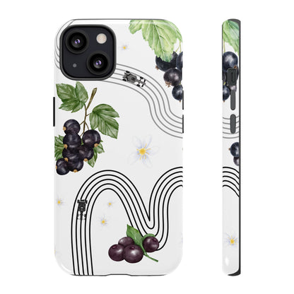 F1 Cadillac and Black Currants Phone Case, Trendy F1 Gift, Formula 1 Gift, Cute Fruit F1 Phone Case, Unique Phone Case