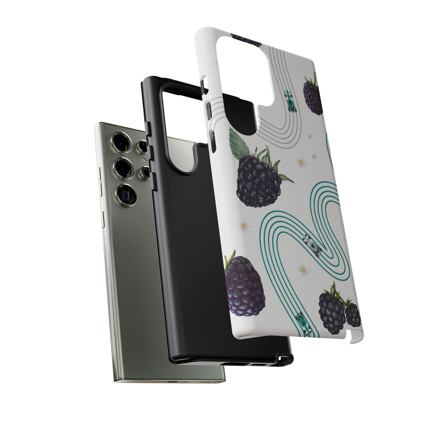 F1 Mercedes and Blackberries Phone Case , Trendy F1 Gift, Formula 1 Gift, Cute Fruit F1 Phone Case, Unique Phone Case