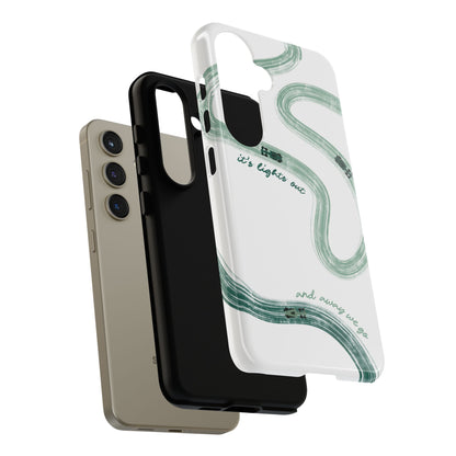 F1 Phone Case Green Painted "its lights out and away we go", Trendy F1 Gift, Formula 1 Gift, Cute F1 Phone Case, Gift for F1 Fans
