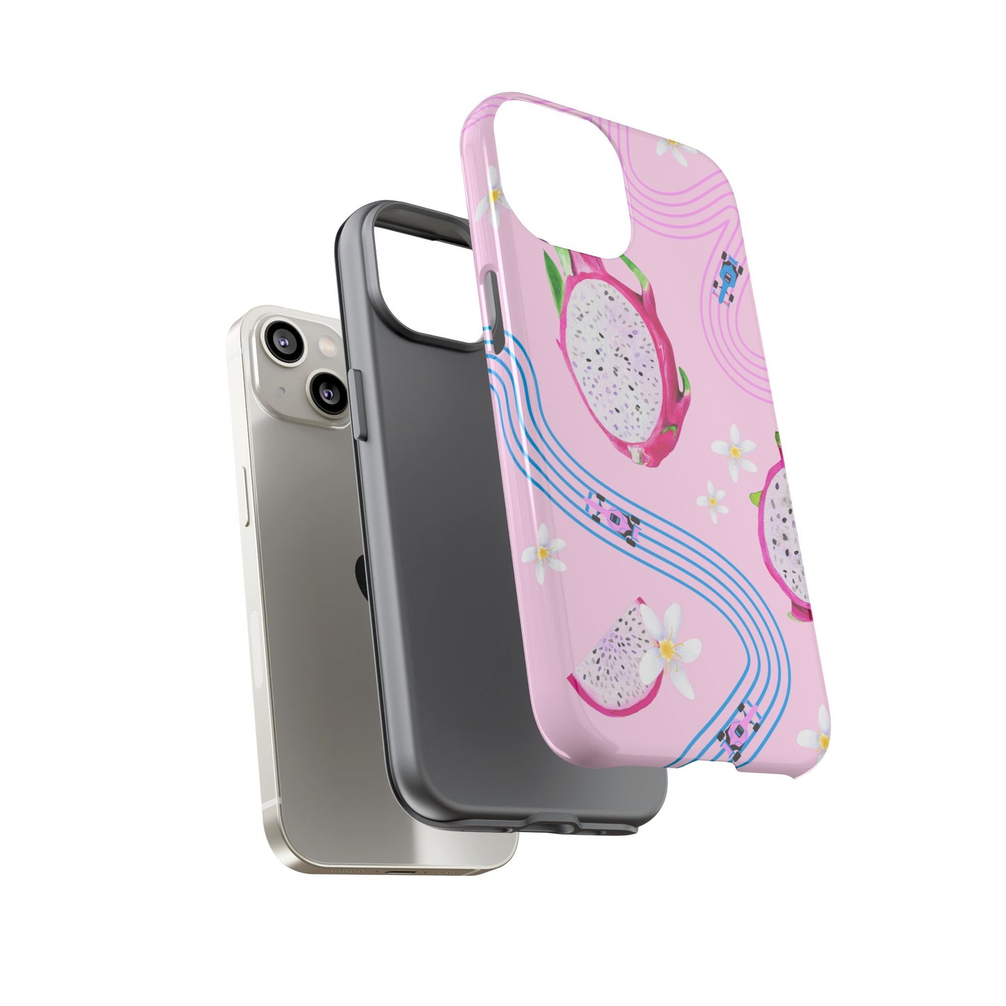 Pink F1 Alpine and Dragonfruit Phone Case, Trendy F1 Gift, Formula 1 Gift, Cute Fruit F1 Phone Case, Unique Phone Case