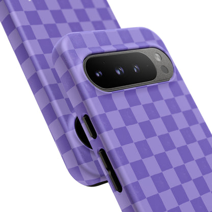 Simply Lovely Purple Checkered F1 Phone Case Design, Trendy F1 Gift, Formula 1 Gift, Cute F1 Phone Case
