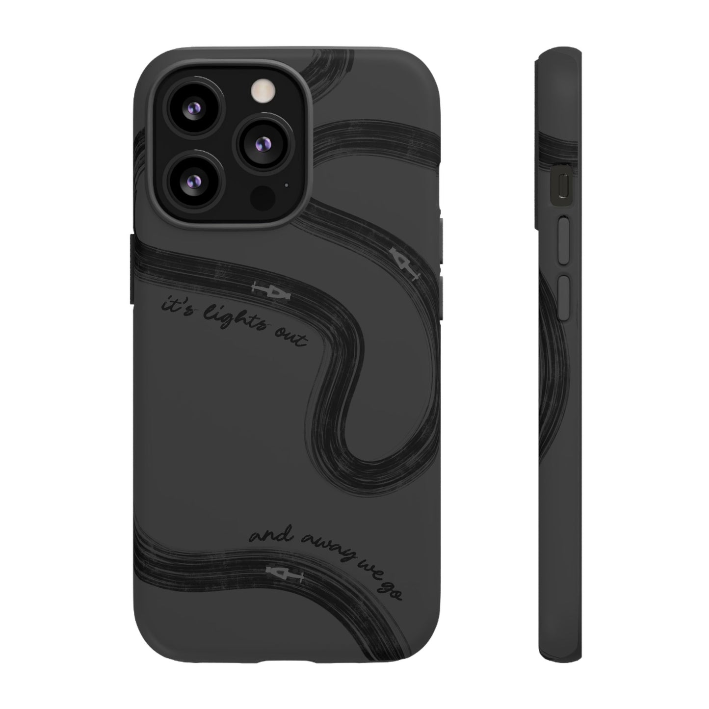 F1 Phone Case Monochrome Black Painted "its lights out and away we go", Trendy F1 Gift, Formula 1 Gift, Cute F1 Phone Case, Phone Case