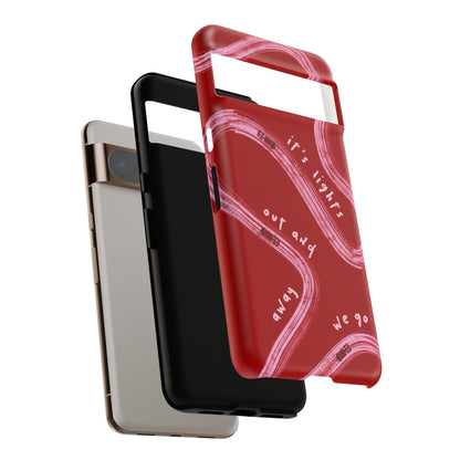 Red and Pink Lights Out F1 Phone Case Design, Trendy F1 Gift, Formula 1 Gift, Cute F1 Phone Case, Unique Formula One Phone Case