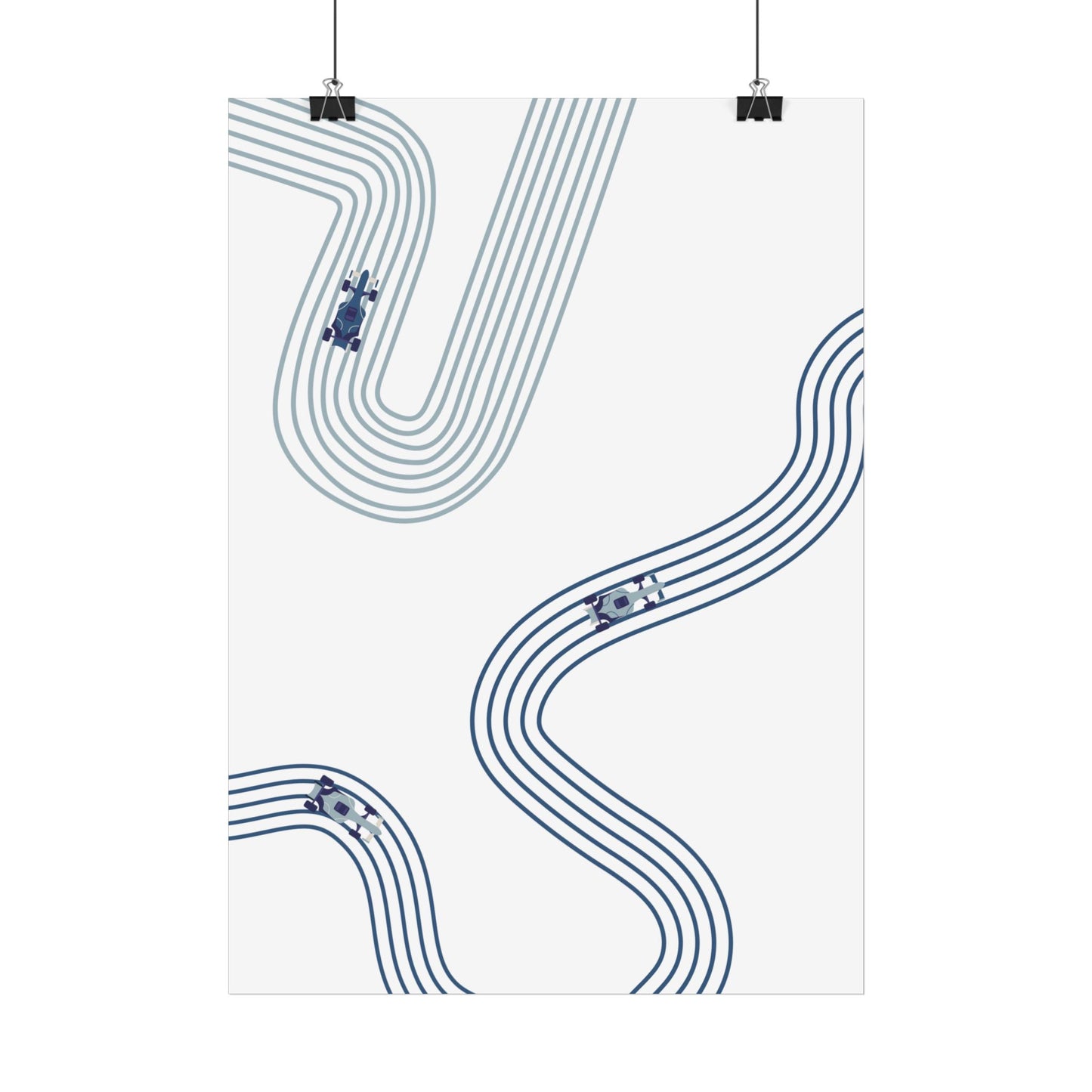 Abstract Blue F1 Giclée Print Poster | Minimalist F1 Art - EU SIZING (Physical Print)