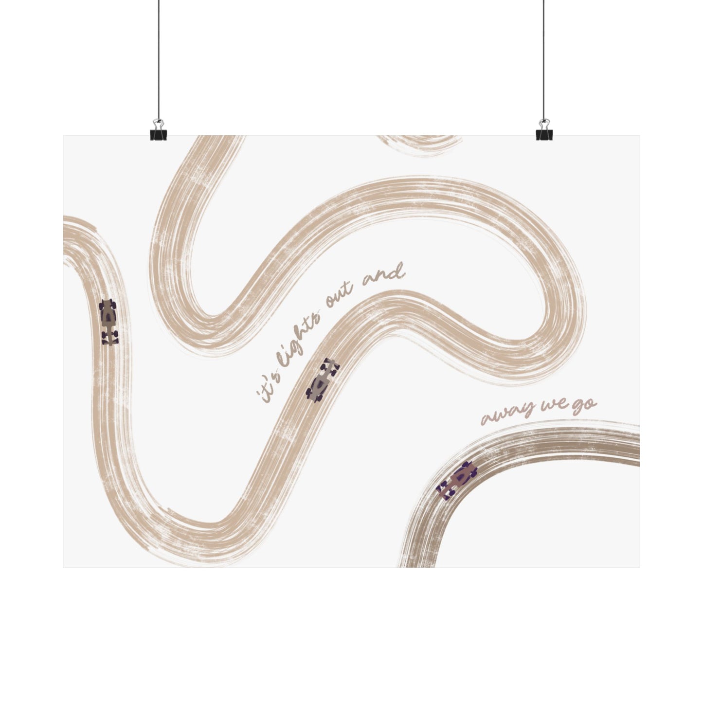 Neutral Beige F1 Matte Horizontal Poster | US SIZING