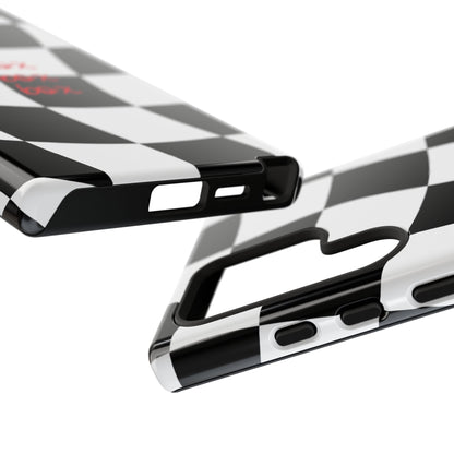 Black and Red Checkered F1 Phone Case, Box Box Box F1 Phone Case