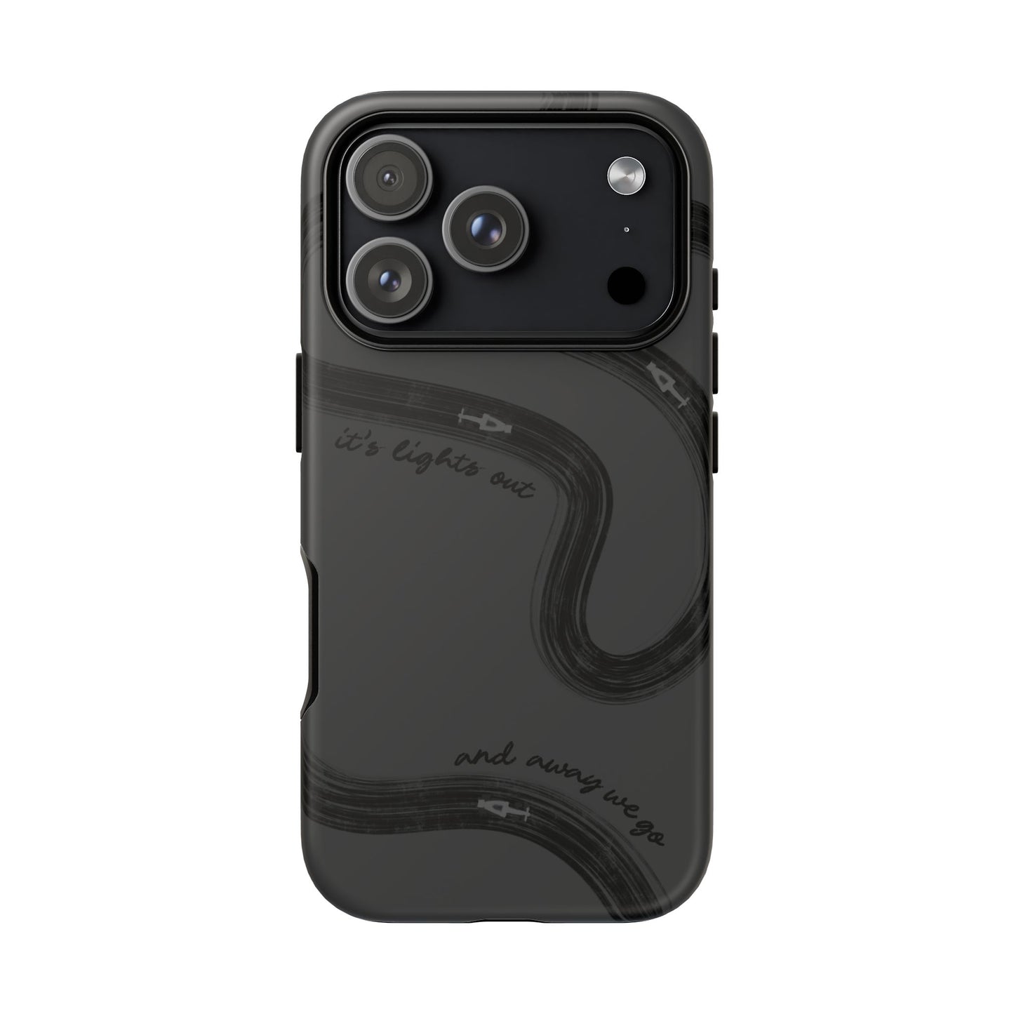F1 Phone Case Monochrome Black Painted "its lights out and away we go", Trendy F1 Gift, Formula 1 Gift, Cute F1 Phone Case, Phone Case
