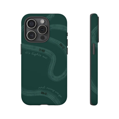 F1 Phone Case Monochrome Green Painted "its lights out and away we go", Trendy F1 Gift, Formula 1 Gift, Cute F1 Phone Case, Phone Case