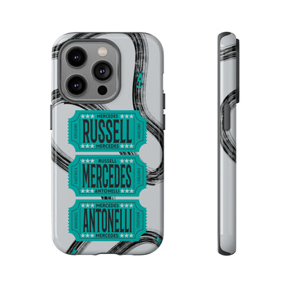 Mercedes F1 Phone Case Painted Ticket Stubs, Trendy F1 Gift, Formula 1 Gift, Cute F1 Phone Case