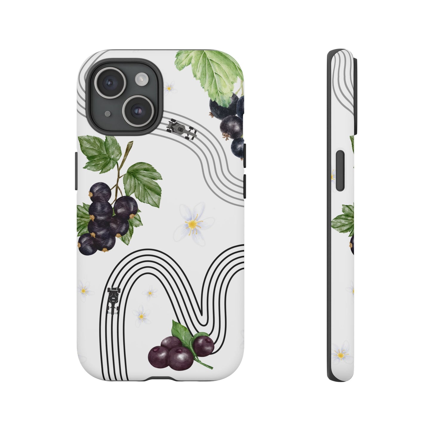 F1 Cadillac and Black Currants Phone Case, Trendy F1 Gift, Formula 1 Gift, Cute Fruit F1 Phone Case, Unique Phone Case