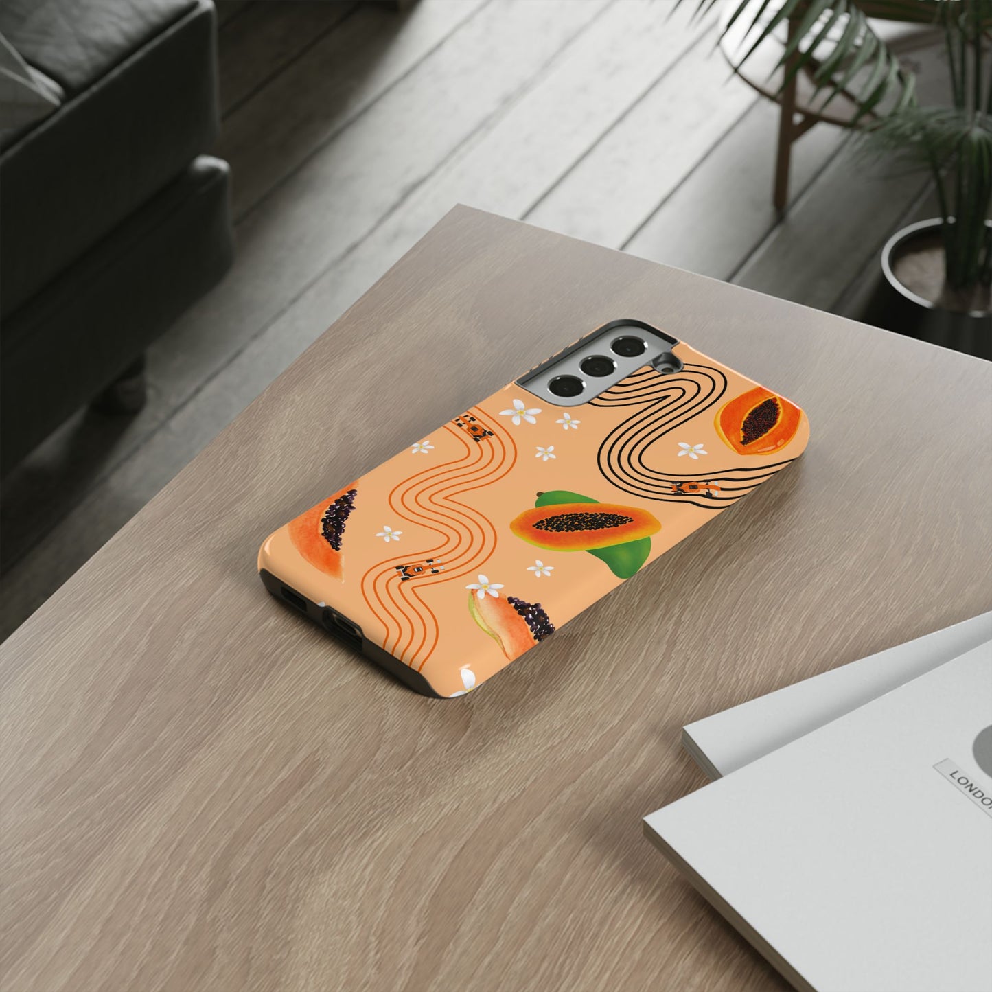 Orange F1 McLaren and Papaya Phone Case, Trendy F1 Gift, Formula 1 Gift, Cute Fruit F1 Phone Case, Unique Phone Case