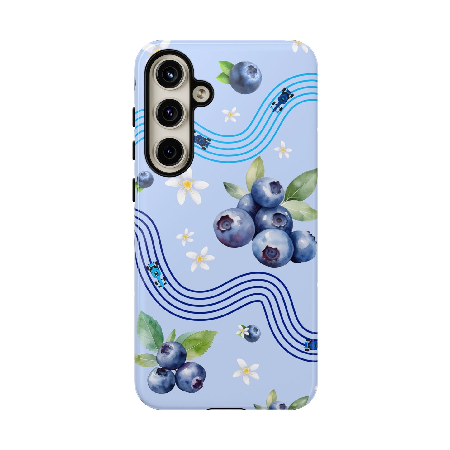 Blue F1 Williams and Blueberries Phone Case, Trendy F1 Gift, Formula 1 Gift, Cute Fruit F1 Phone Case, Unique Phone Case