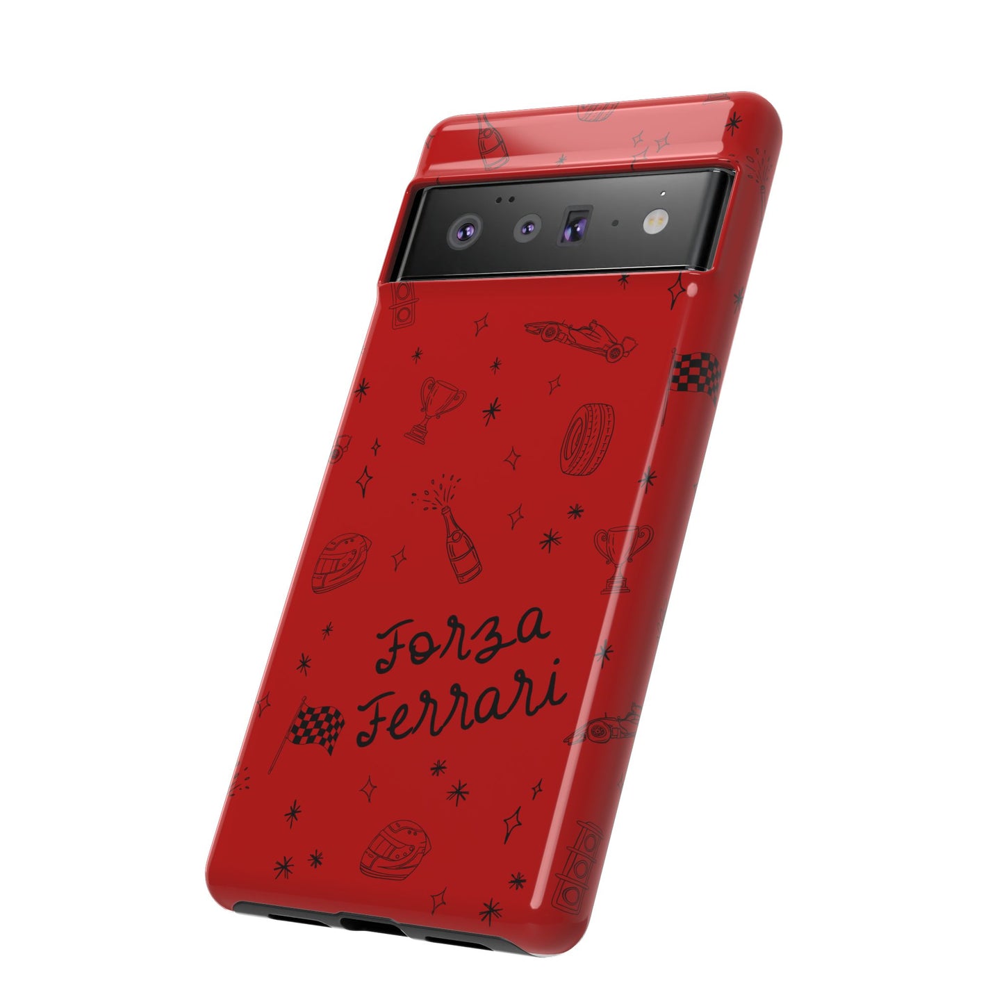 F1 Ferrari Racing Doodle "Forza Ferrari" F1 Phone Case Design