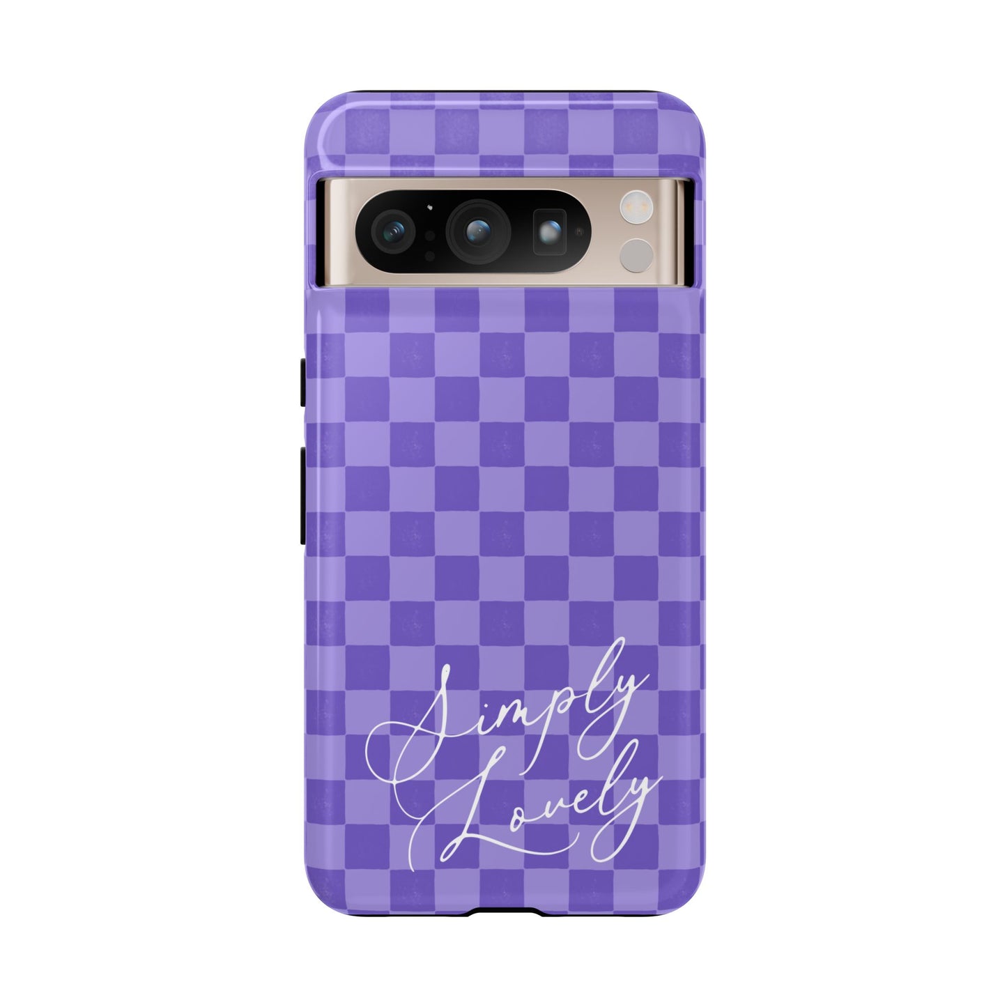 Simply Lovely Purple Checkered F1 Phone Case Design, Trendy F1 Gift, Formula 1 Gift, Cute F1 Phone Case
