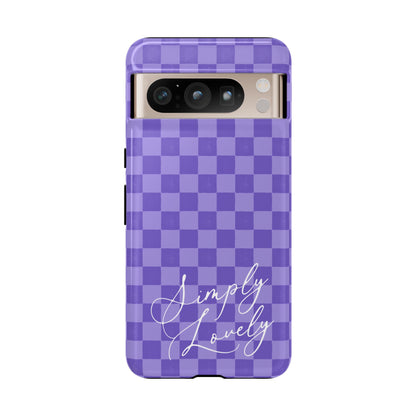 Simply Lovely Purple Checkered F1 Phone Case Design, Trendy F1 Gift, Formula 1 Gift, Cute F1 Phone Case
