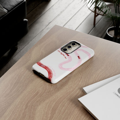F1 Phone Case Pink and Red Painted "its lights out and away we go", Trendy F1 Gift, Formula 1 Gift, Cute F1 Phone Case, Unique Phone Case