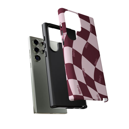F1 Phone Case Pink Checkered Design, Trendy F1 Gift, Formula 1 Gift, Cute F1 Phone Case, Unique Formula One Phone Case