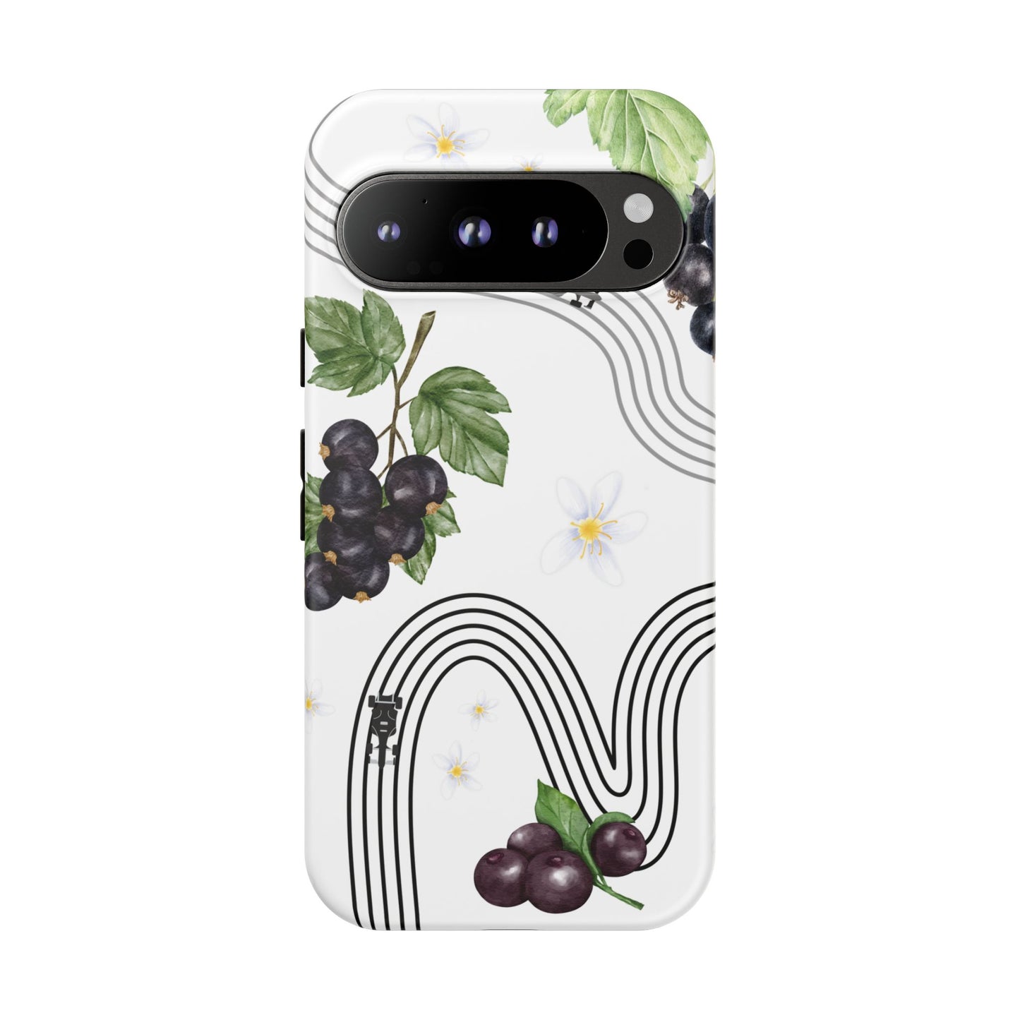 F1 Cadillac and Black Currants Phone Case, Trendy F1 Gift, Formula 1 Gift, Cute Fruit F1 Phone Case, Unique Phone Case