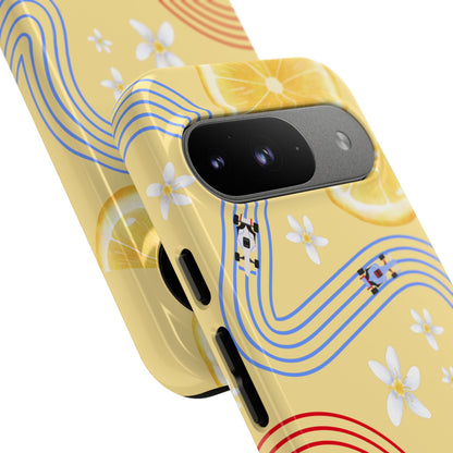 Yellow F1 Racing Bulls and Lemons Phone Case, Trendy F1 Gift, Formula 1 Gift, Cute Fruit F1 Phone Case, Unique Phone Case