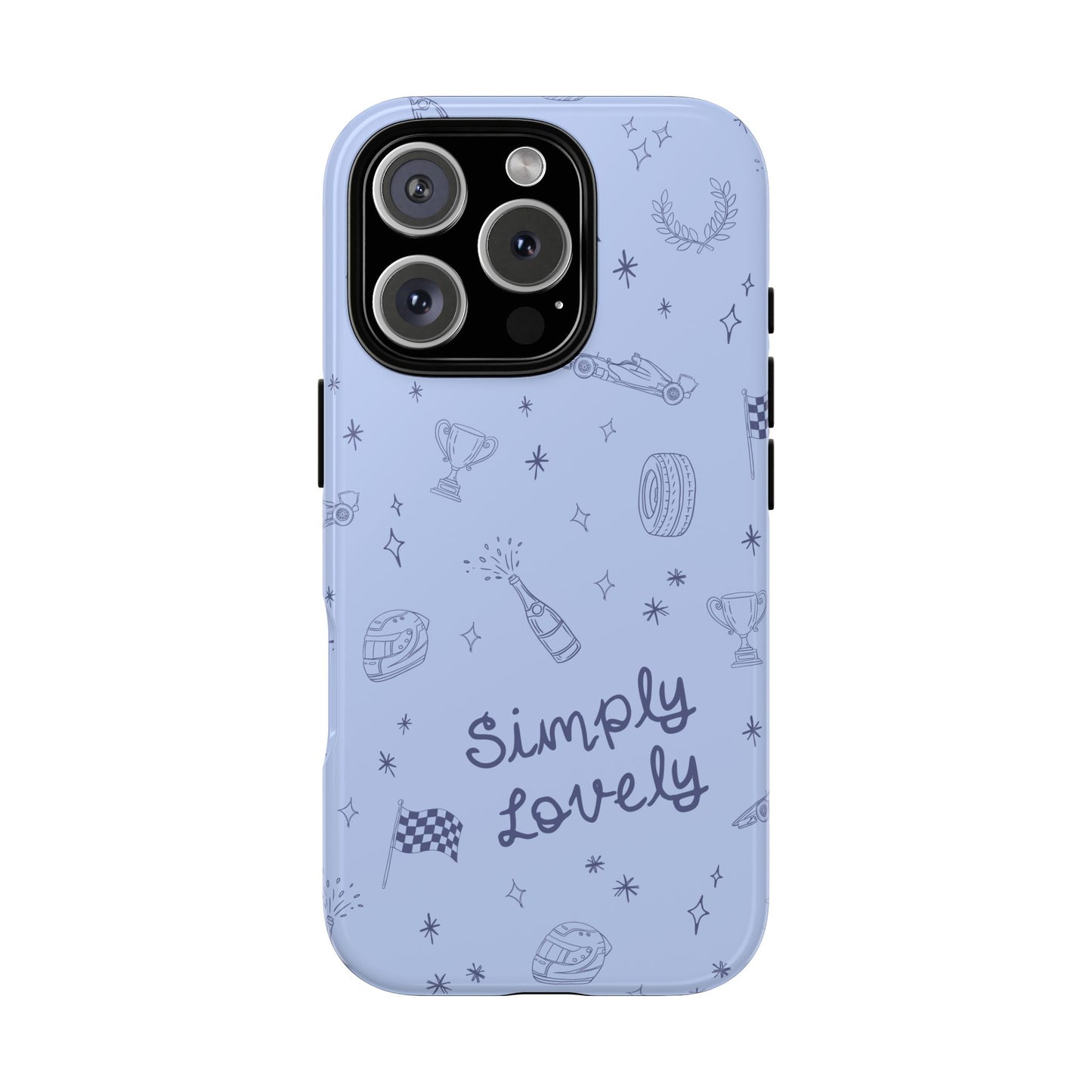 Blue Doodle "Simply Lovely" F1 Phone Case Design