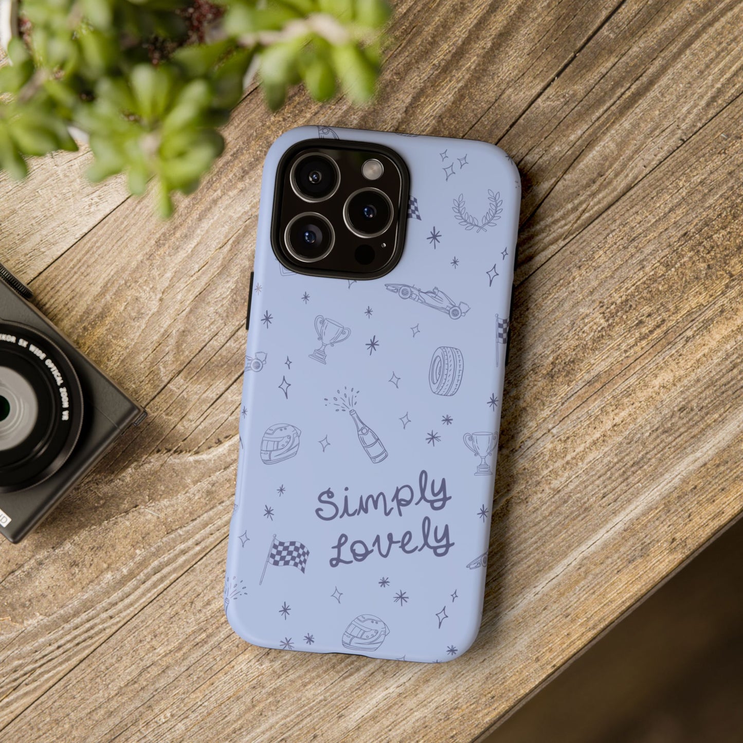 Blue Doodle "Simply Lovely" F1 Phone Case Design